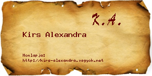 Kirs Alexandra névjegykártya