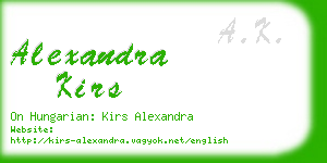 alexandra kirs business card